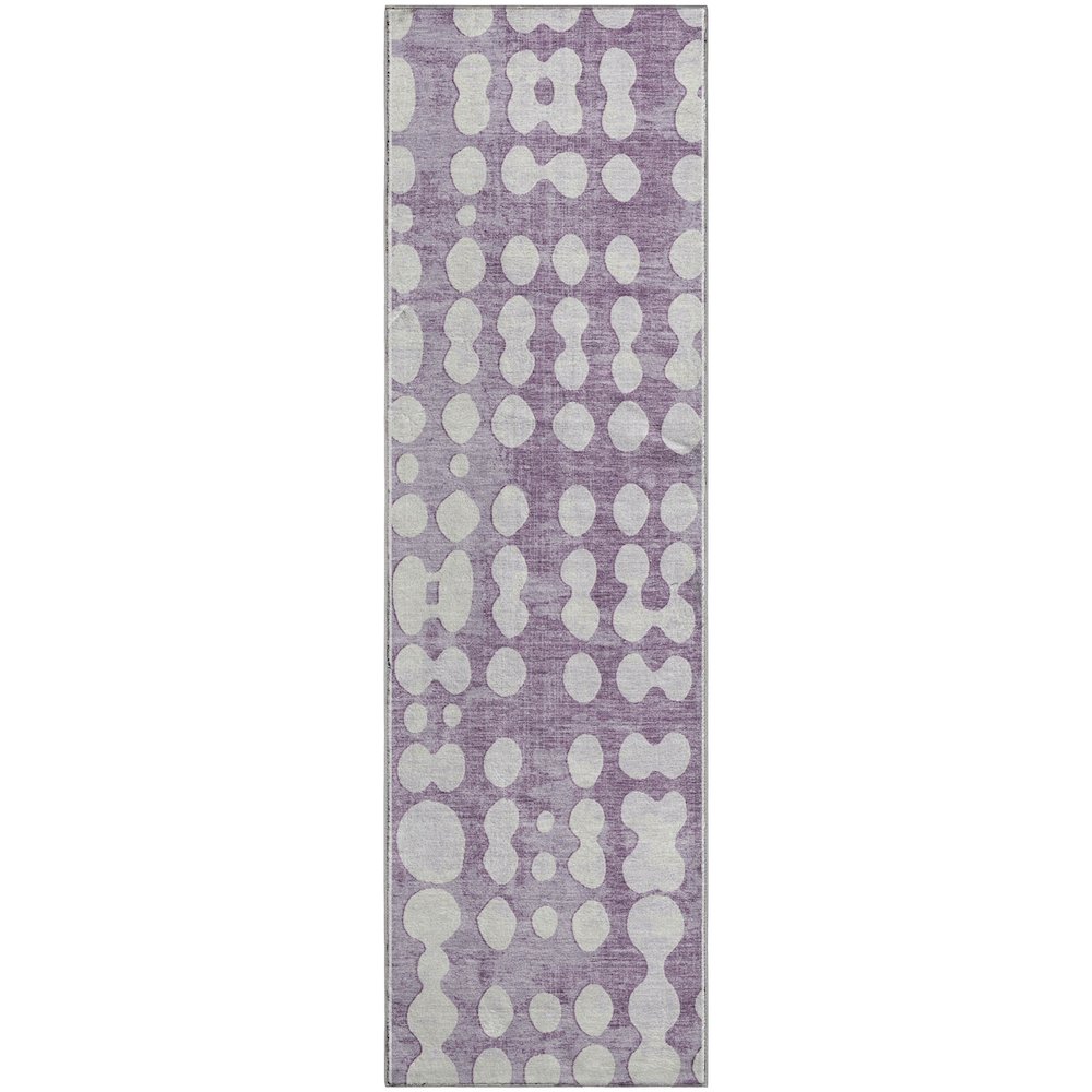 Premium Machine Washable Mayfield AMF869 Purple 2'3" x 7'6" Runner Rug. Picture 1