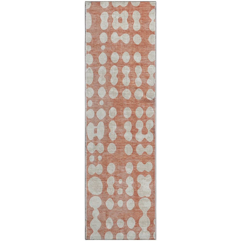 Premium Machine Washable Mayfield AMF869 Salmon 2'3" x 7'6" Runner Rug. Picture 1