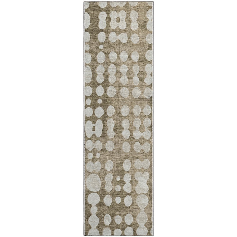 Premium Machine Washable Mayfield AMF869 Taupe 2'3" x 7'6" Runner Rug. Picture 1