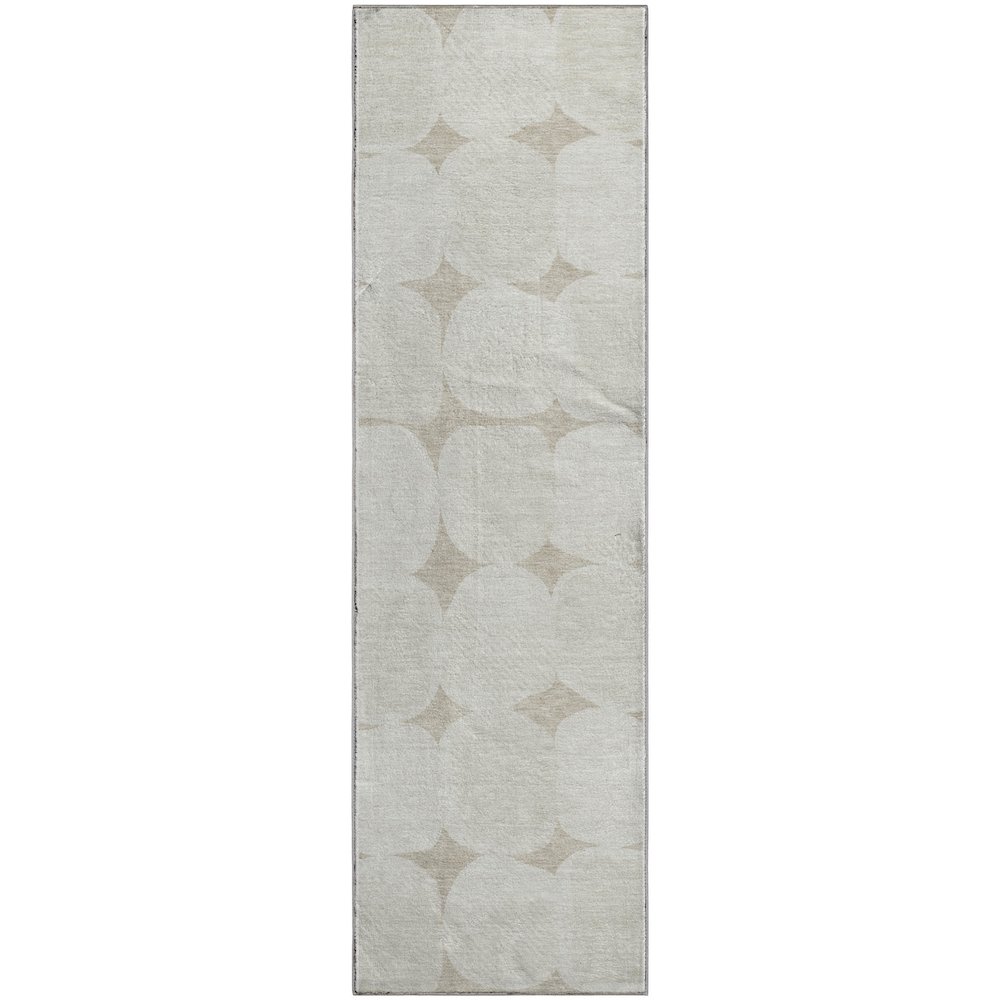 Premium Machine Washable Mayfield AMF870 Beige 2'3" x 7'6" Runner Rug. Picture 1
