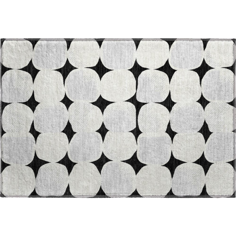 Premium Machine Washable Mayfield AMF870 Black 1'8" x 2'6" Rug. Picture 1