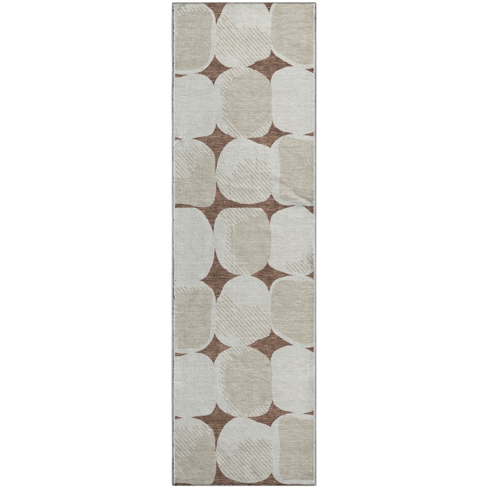 Premium Machine Washable Mayfield AMF870 Brown 2'3" x 7'6" Runner Rug. Picture 1
