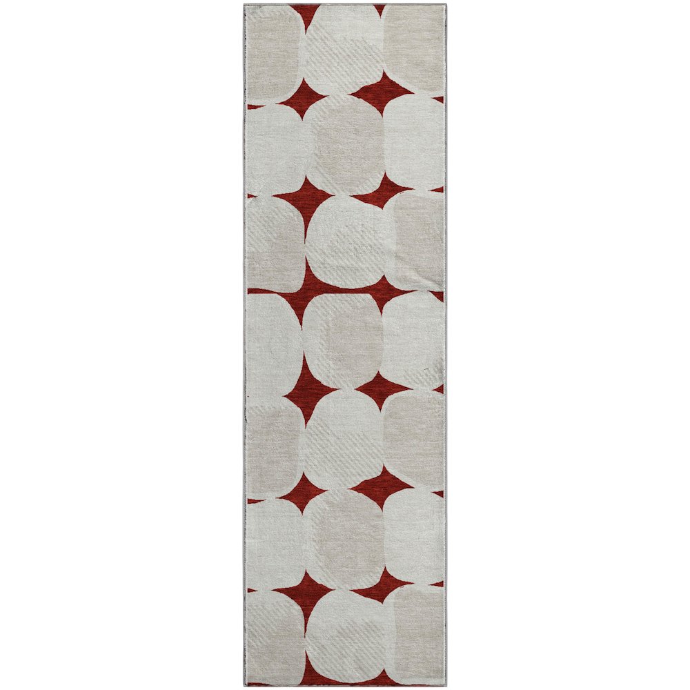 Premium Machine Washable Mayfield AMF870 Burgundy 2'3" x 7'6" Runner Rug. Picture 1