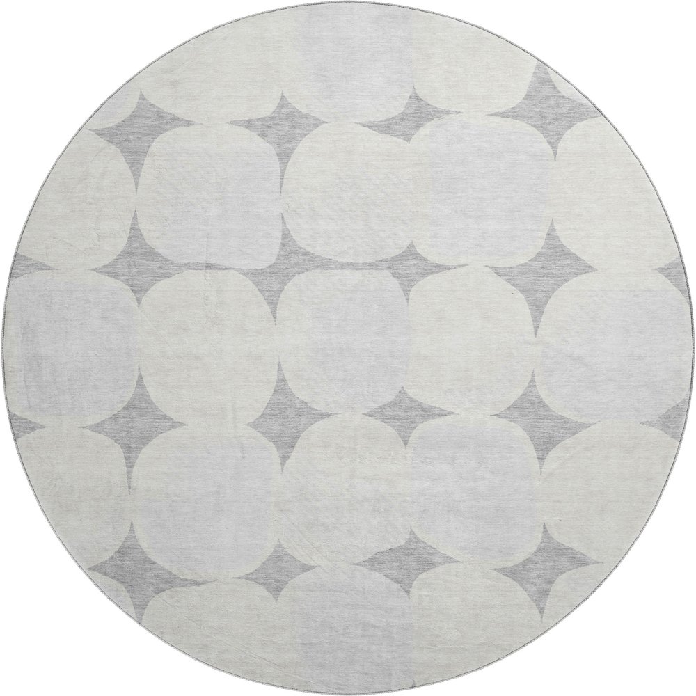 Premium Machine Washable Mayfield AMF870 Gray 8' x 8' Round Rug. Picture 1