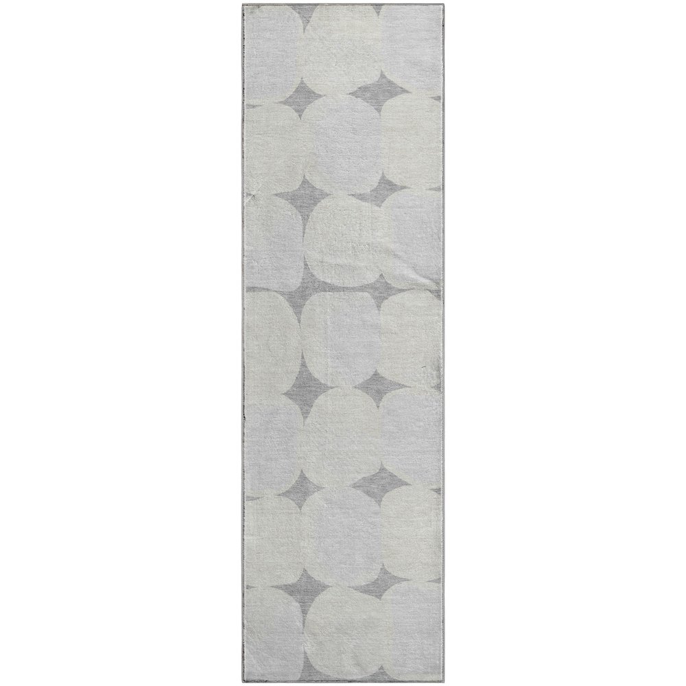 Premium Machine Washable Mayfield AMF870 Gray 2'3" x 7'6" Runner Rug. Picture 1