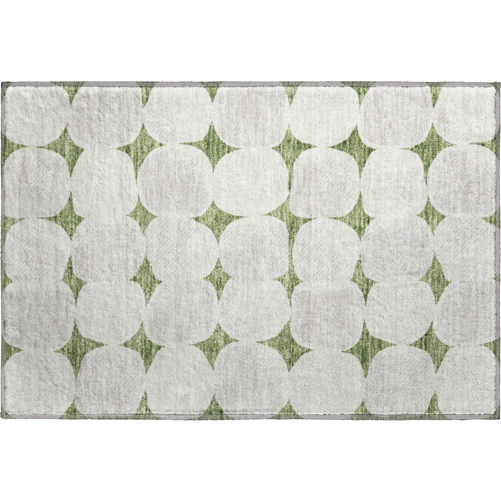 Premium Machine Washable Mayfield AMF870 Green 1'8" x 2'6" Rug. Picture 1