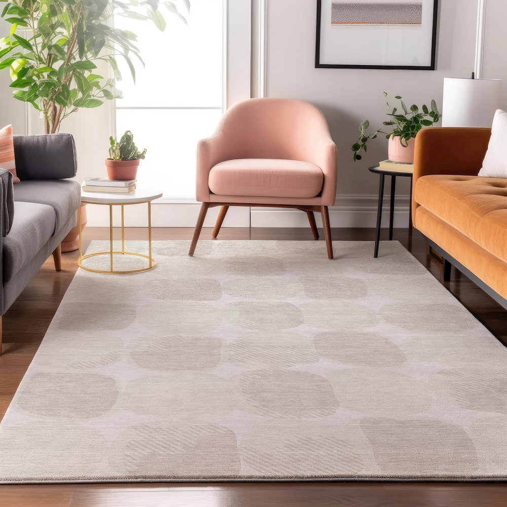 Premium Machine Washable Mayfield AMF870 Ivory 2'6" x 3'10" Rug. Picture 5