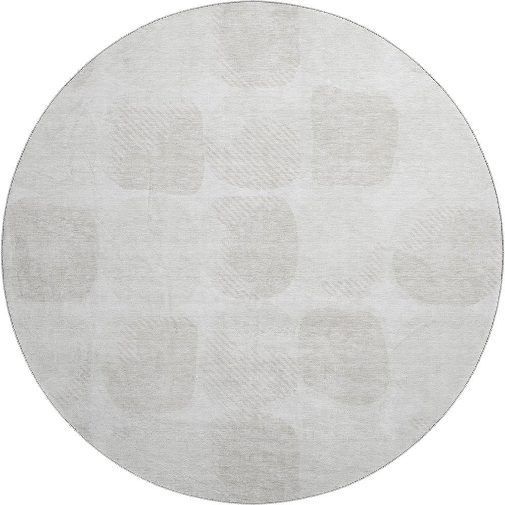 Premium Machine Washable Mayfield AMF870 Ivory 8' x 8' Round Rug. Picture 1