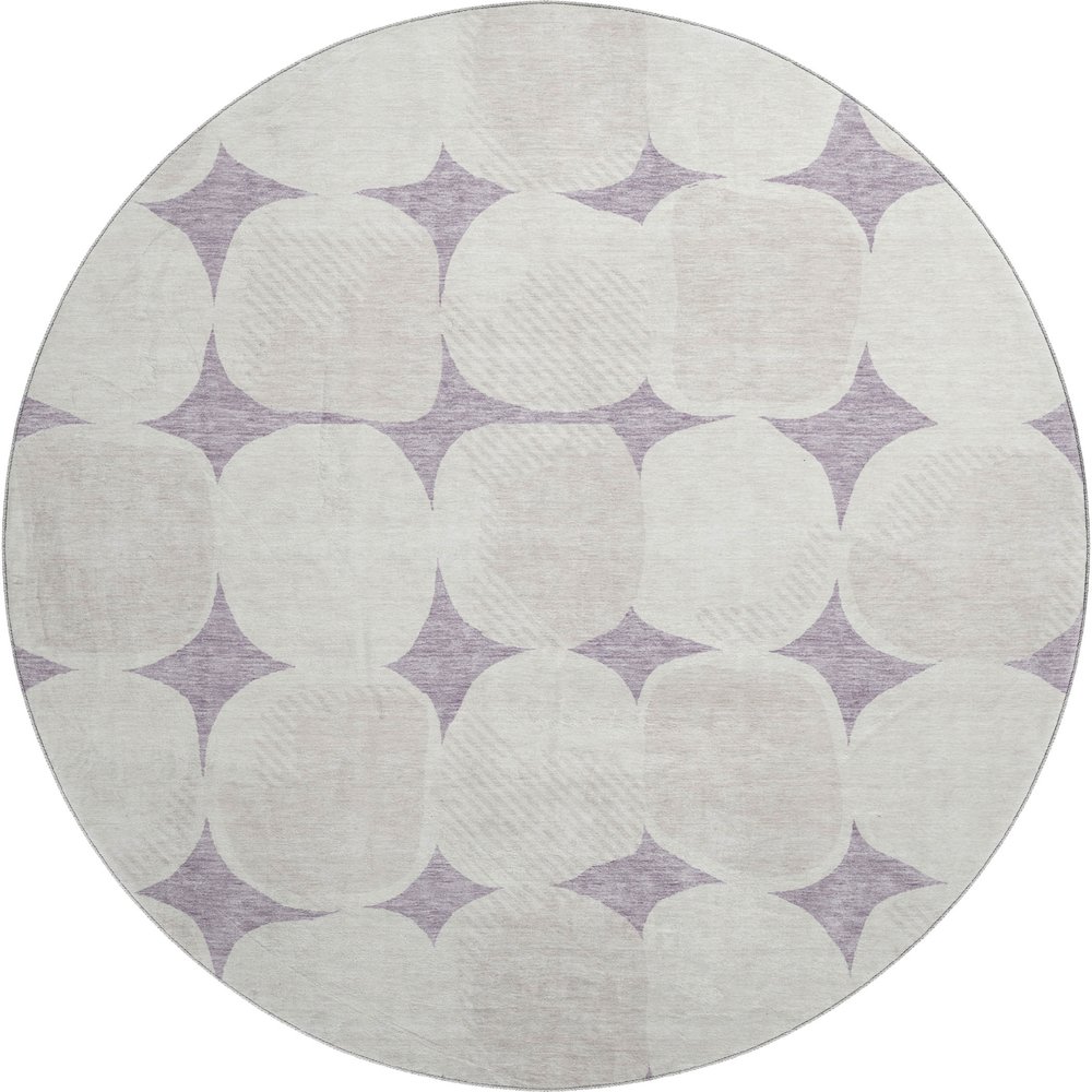 Premium Machine Washable Mayfield AMF870 Lavender 8' x 8' Round Rug. Picture 1