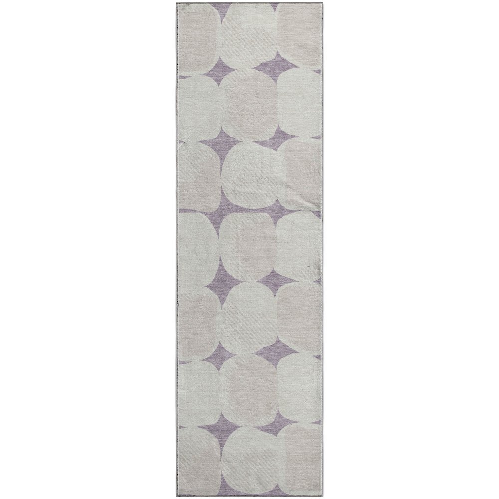 Premium Machine Washable Mayfield AMF870 Lavender 2'3" x 7'6" Runner Rug. Picture 1