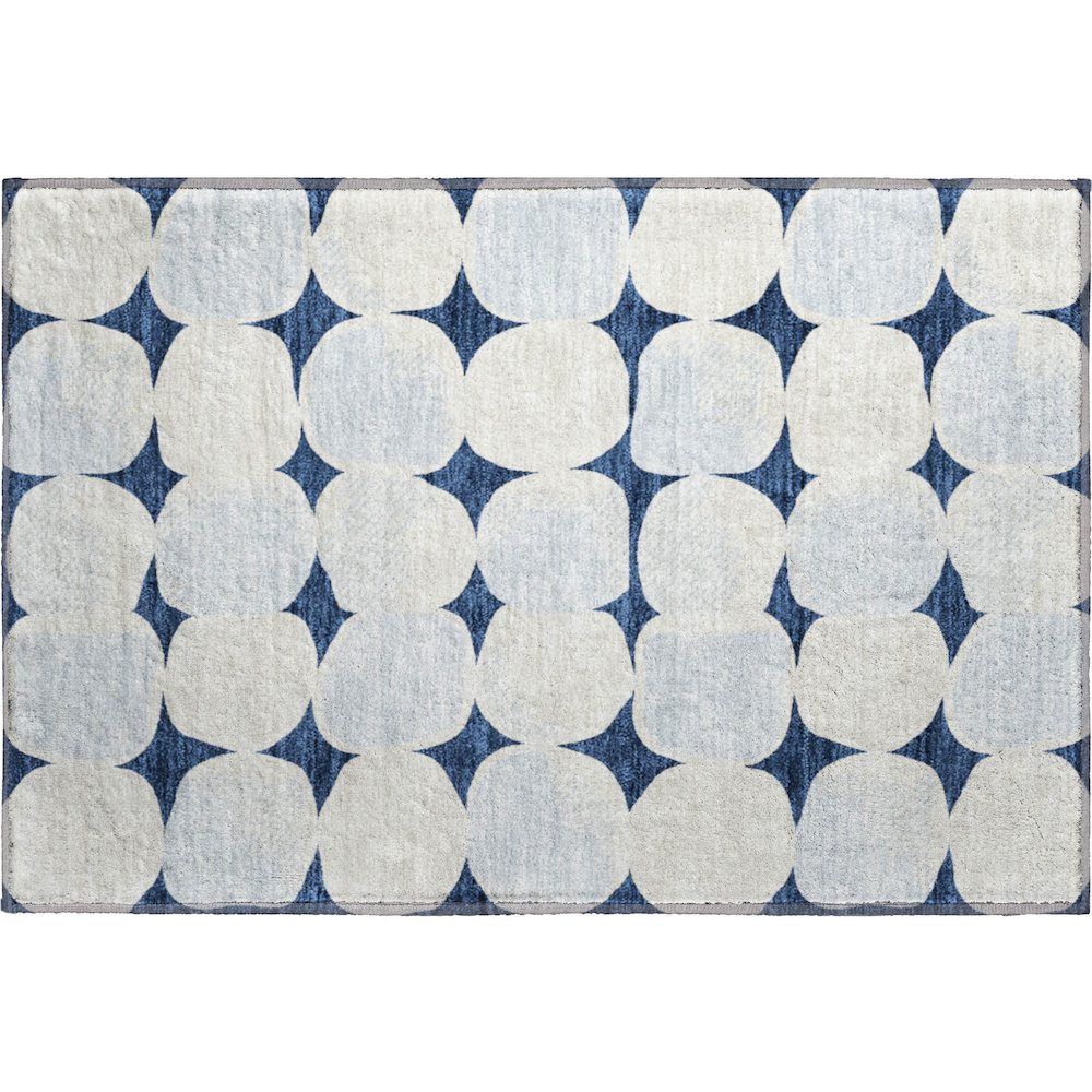 Premium Machine Washable Mayfield AMF870 Navy 1'8" x 2'6" Rug. Picture 1