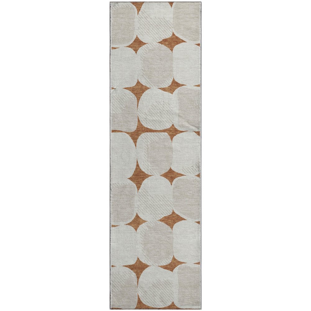 Premium Machine Washable Mayfield AMF870 Paprika 2'3" x 7'6" Runner Rug. Picture 1