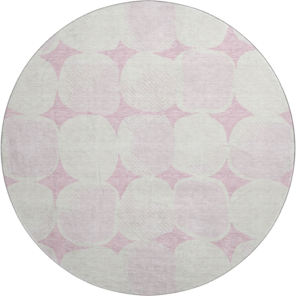 Premium Machine Washable Mayfield AMF870 Pink 8' x 8' Round Rug. Picture 1