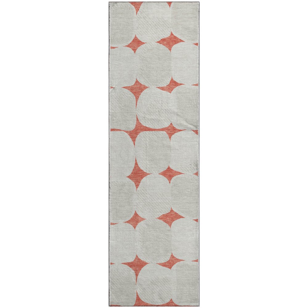 Premium Machine Washable Mayfield AMF870 Salmon 2'3" x 7'6" Runner Rug. Picture 1