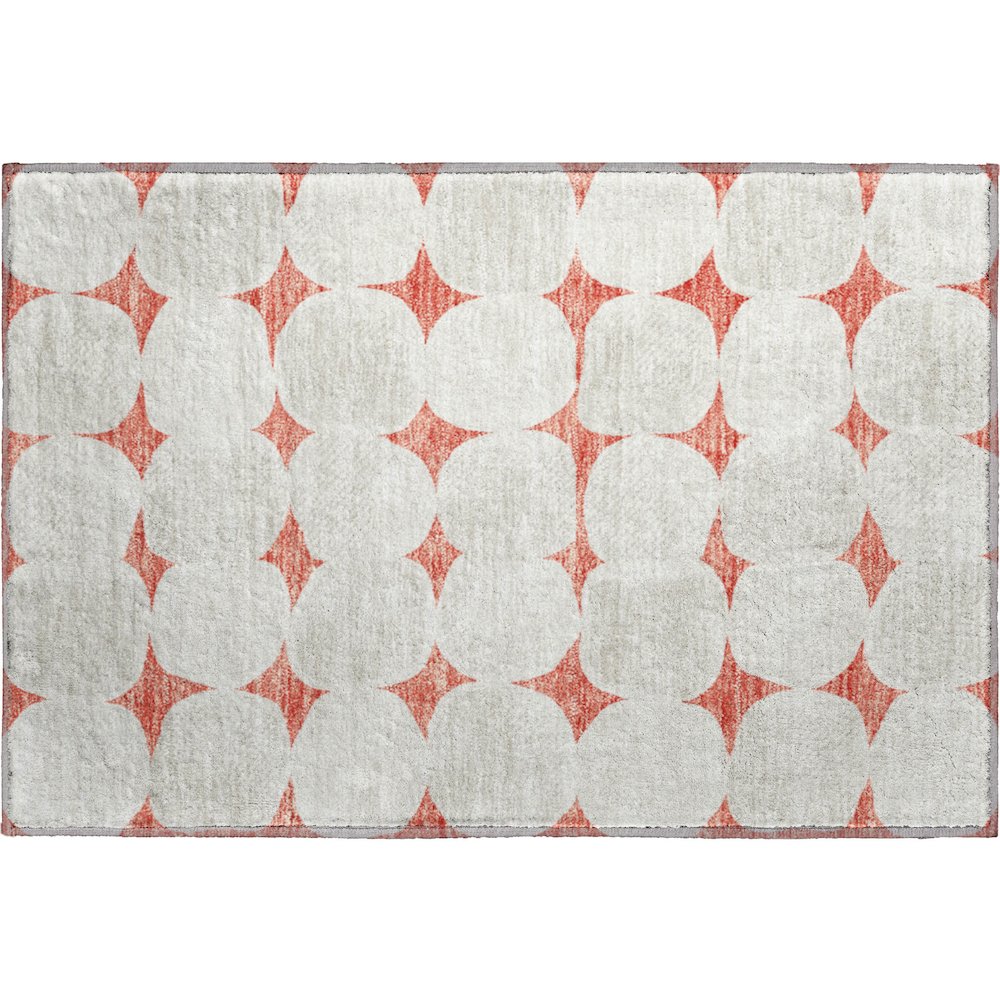 Premium Machine Washable Mayfield AMF870 Salmon 1'8" x 2'6" Rug. Picture 1
