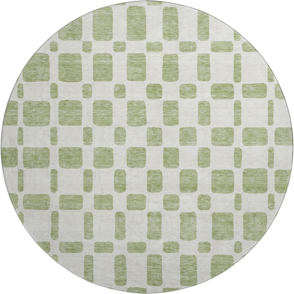 Premium Machine Washable Mayfield AMF871 Aloe 8' x 8' Round Rug. Picture 1