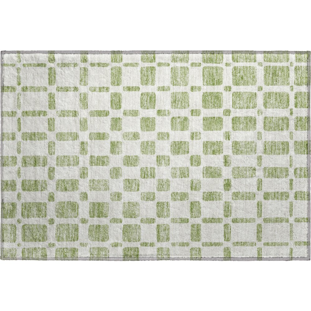 Premium Machine Washable Mayfield AMF871 Aloe 1'8" x 2'6" Rug. Picture 1