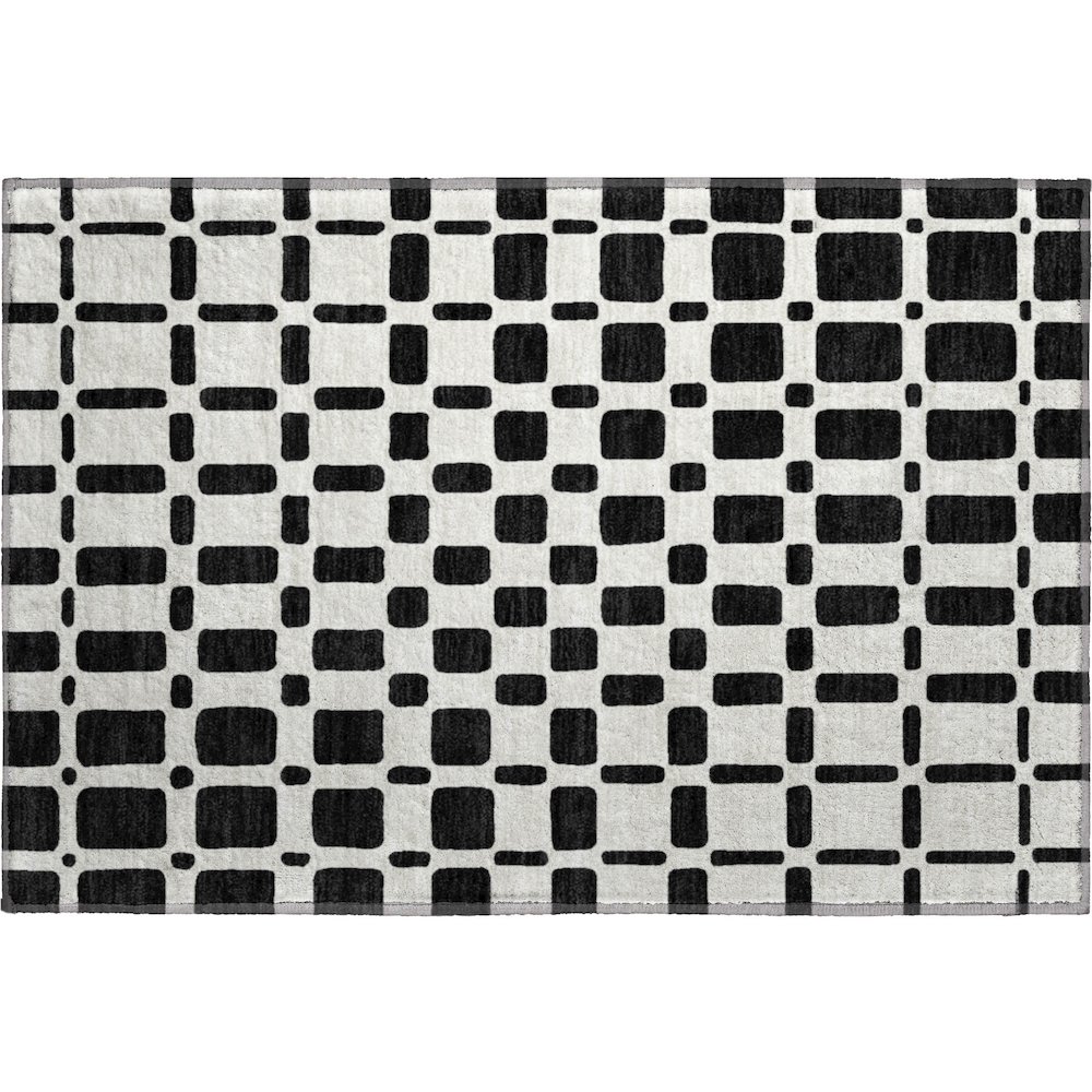 Premium Machine Washable Mayfield AMF871 Black 1'8" x 2'6" Rug. Picture 1