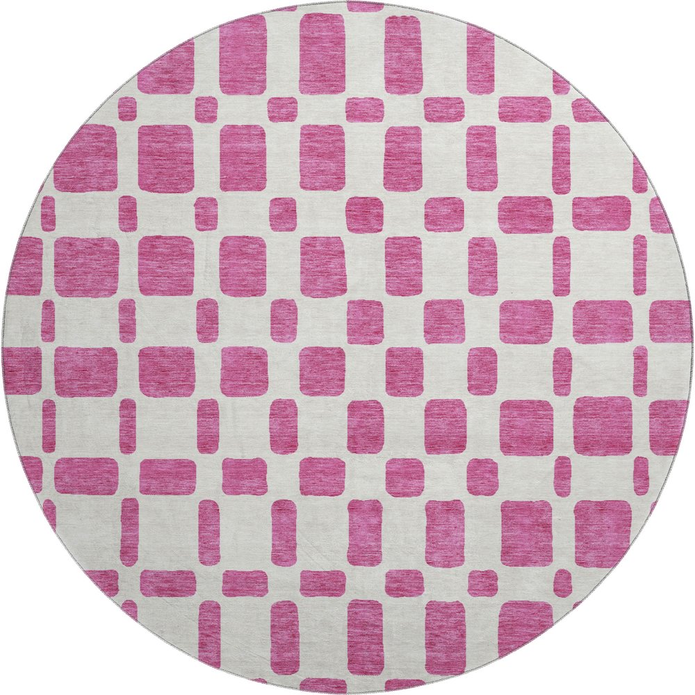 Premium Machine Washable Mayfield AMF871 Blush 8' x 8' Round Rug. Picture 1