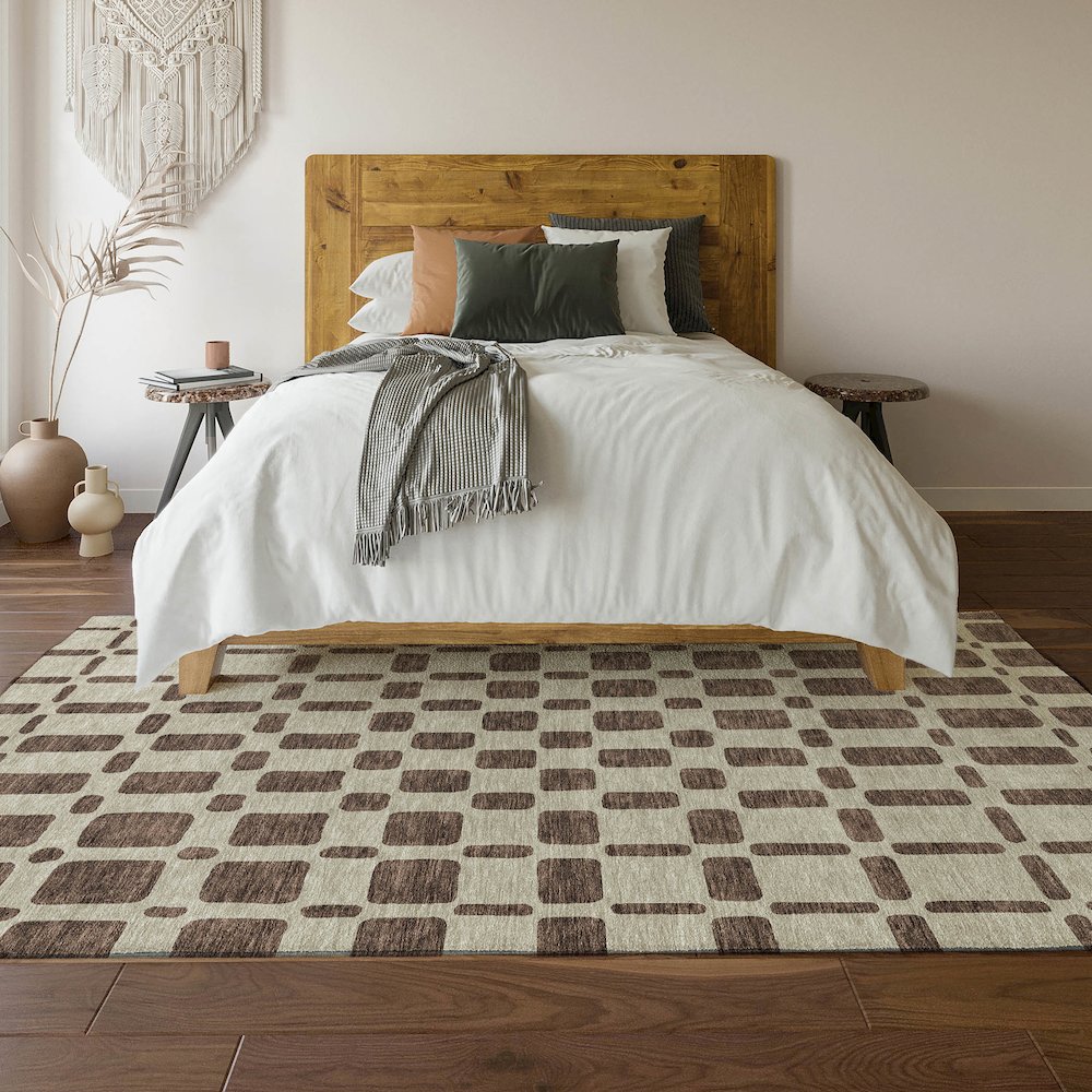 Premium Machine Washable Mayfield AMF871 Brown 2'6" x 3'10" Rug. Picture 6
