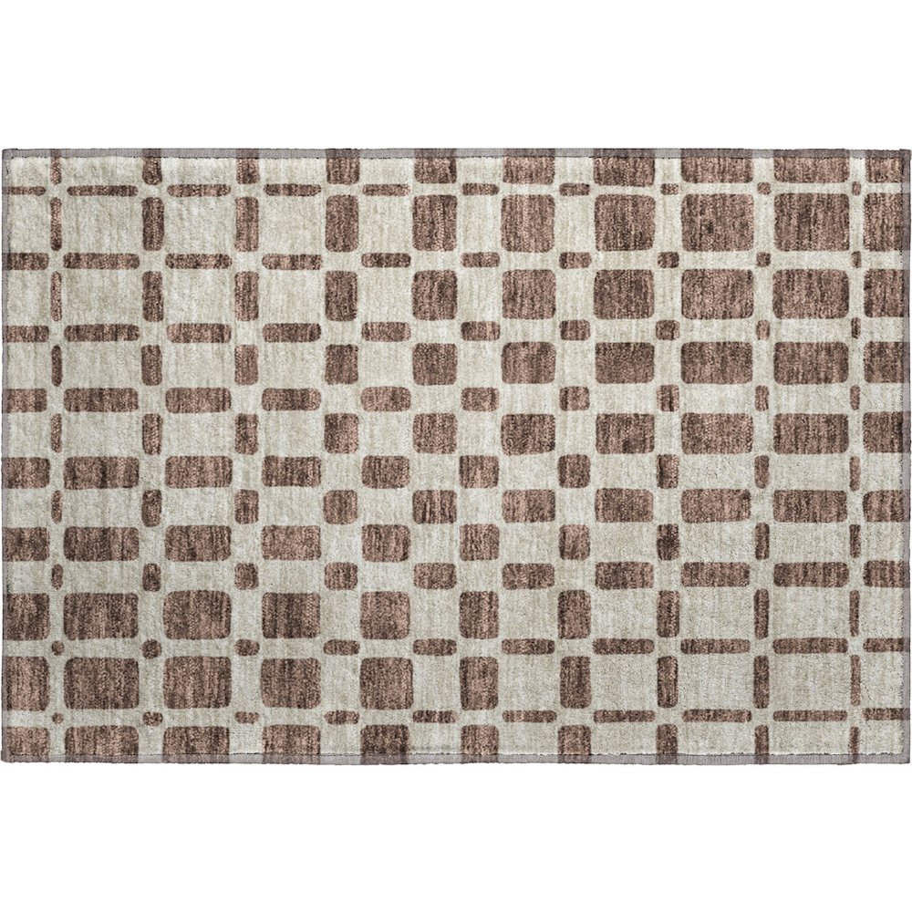 Premium Machine Washable Mayfield AMF871 Brown 1'8" x 2'6" Rug. Picture 1