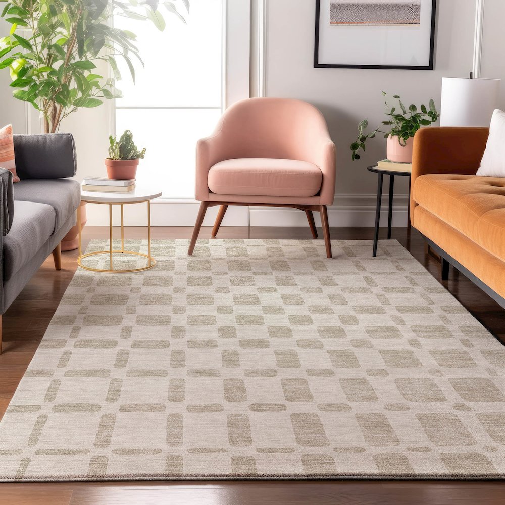 Premium Machine Washable Mayfield AMF871 Ivory 2'6" x 3'10" Rug. Picture 5