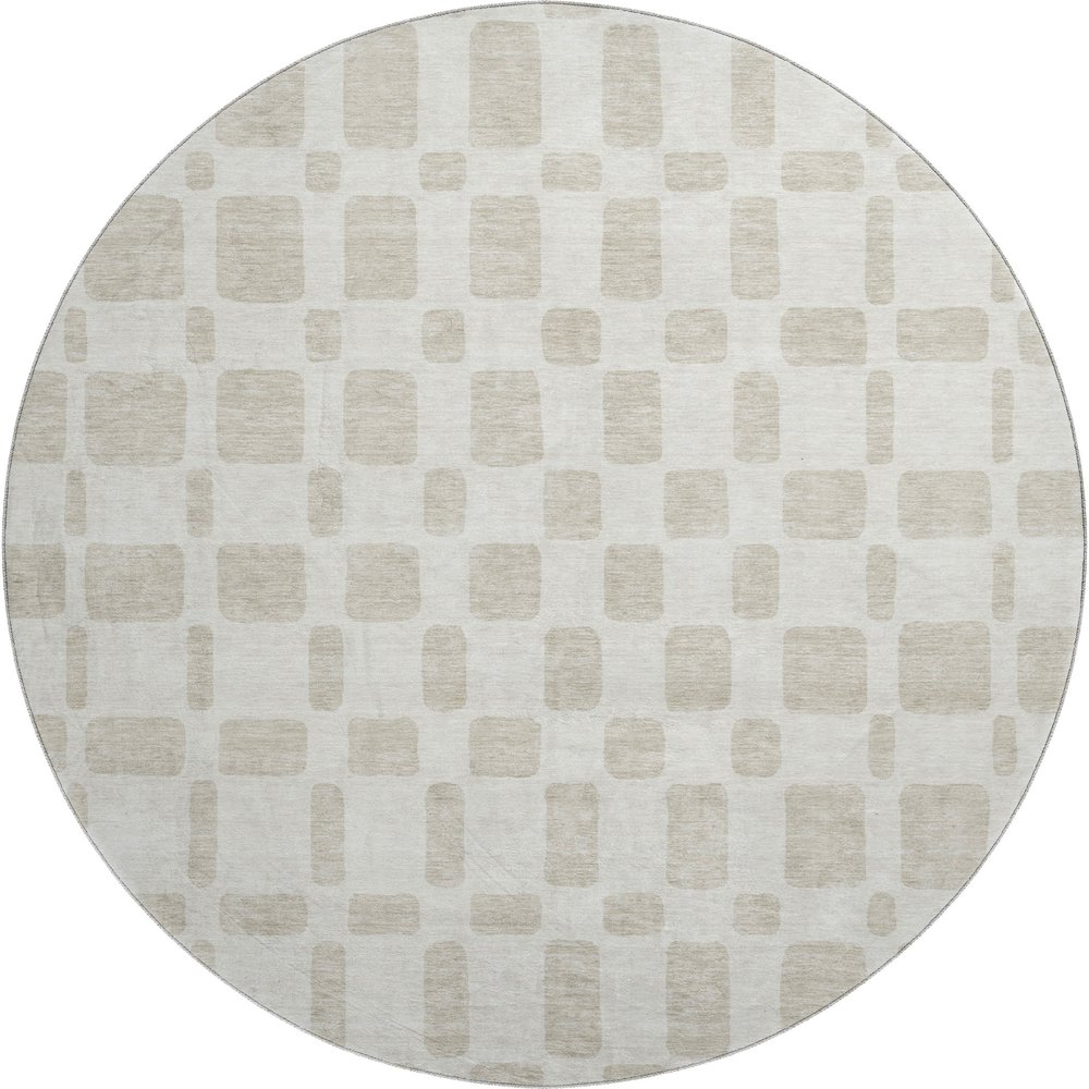 Premium Machine Washable Mayfield AMF871 Ivory 8' x 8' Round Rug. Picture 1