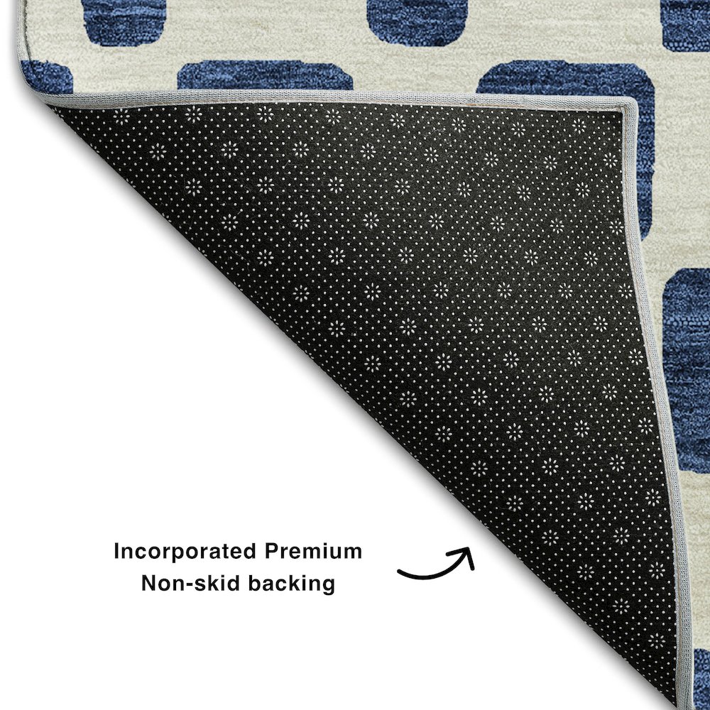 Premium Machine Washable Mayfield AMF871 Navy 1'8" x 2'6" Rug. Picture 2