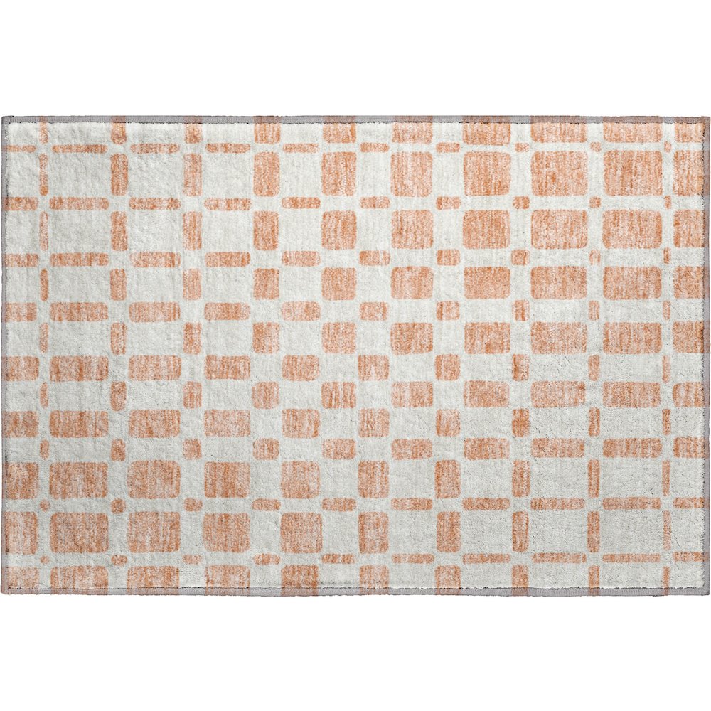 Premium Machine Washable Mayfield AMF871 Peach 1'8" x 2'6" Rug. Picture 1