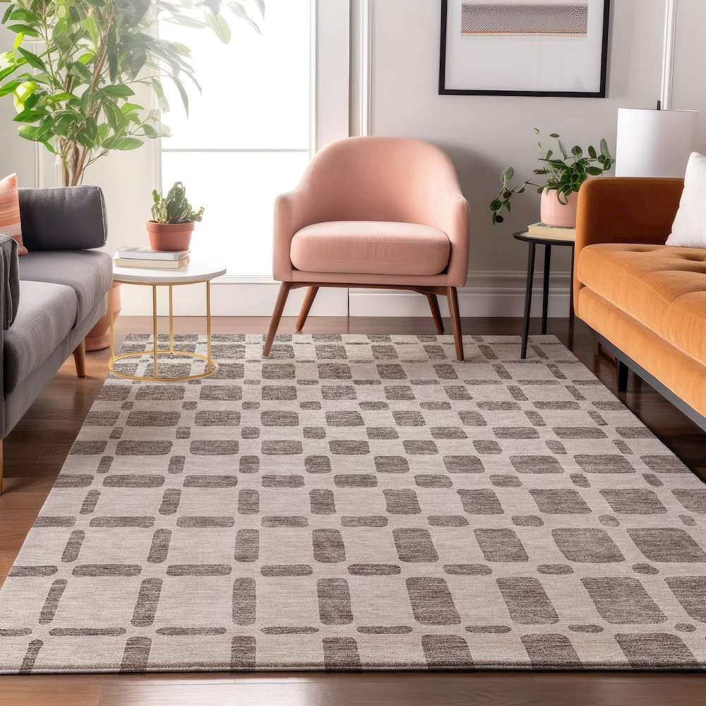 Premium Machine Washable Mayfield AMF871 Taupe 2'6" x 3'10" Rug. Picture 5
