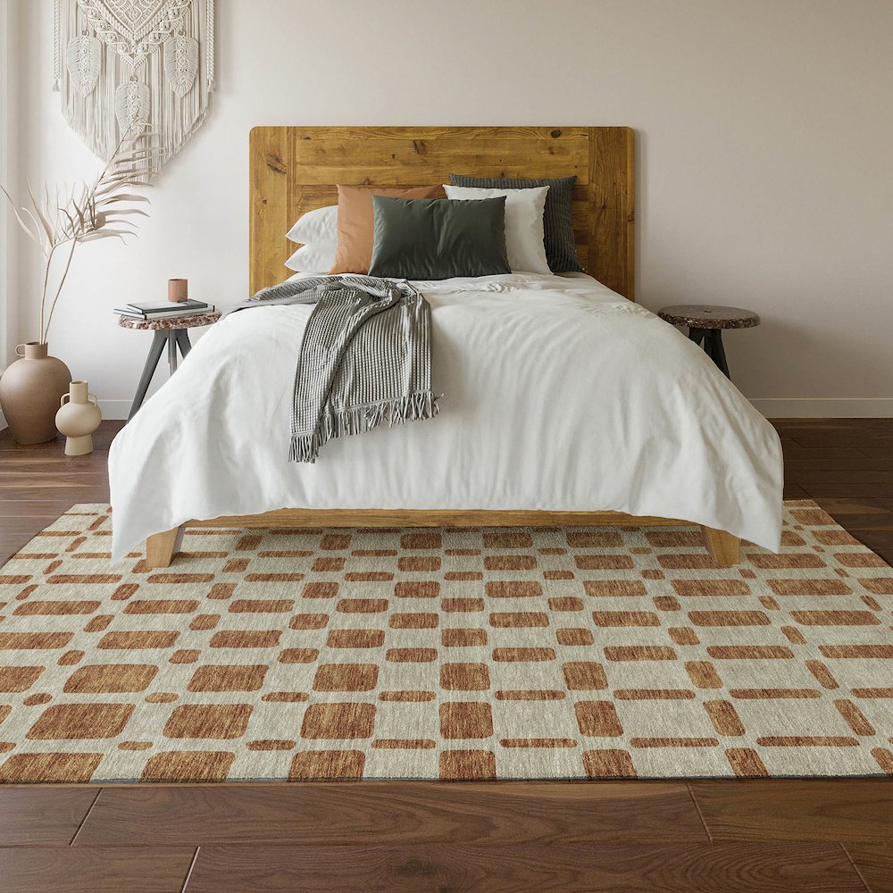 Premium Machine Washable Mayfield AMF871 Terracotta 2'6" x 3'10" Rug. Picture 6