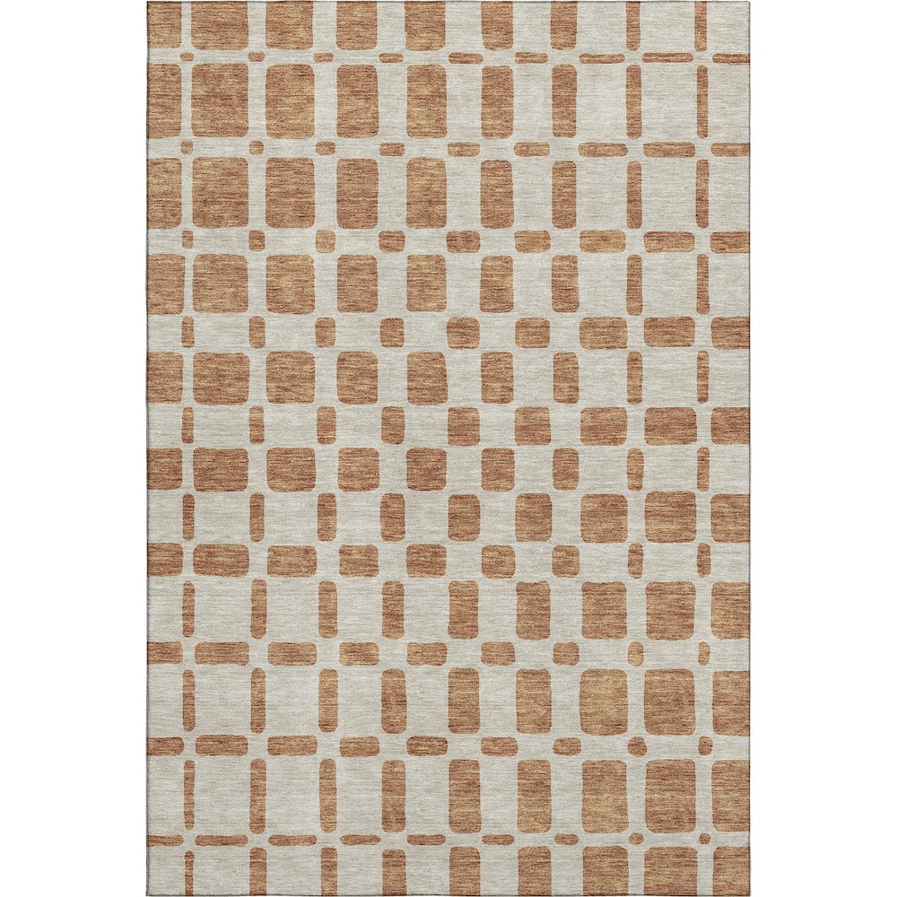 Premium Machine Washable Mayfield AMF871 Terracotta 2'6" x 3'10" Rug. Picture 1
