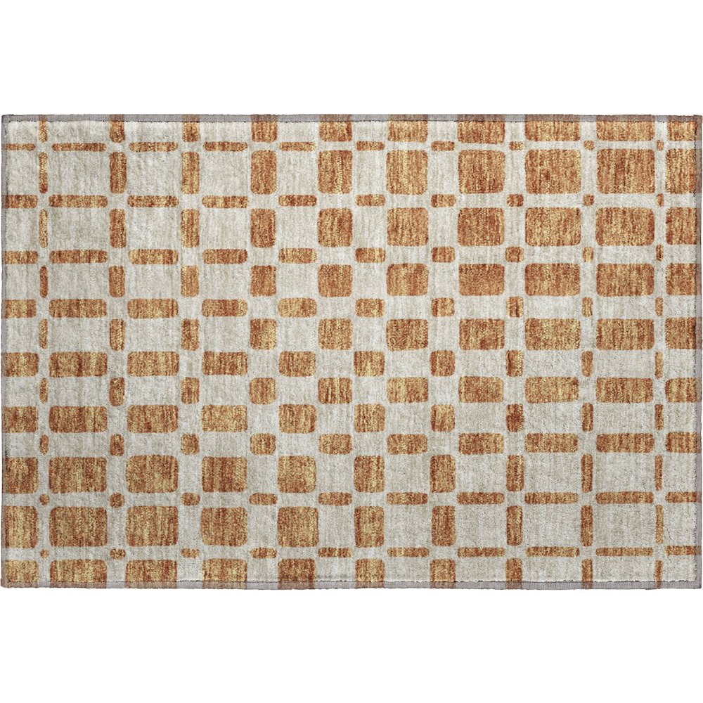 Premium Machine Washable Mayfield AMF871 Terracotta 1'8" x 2'6" Rug. Picture 1