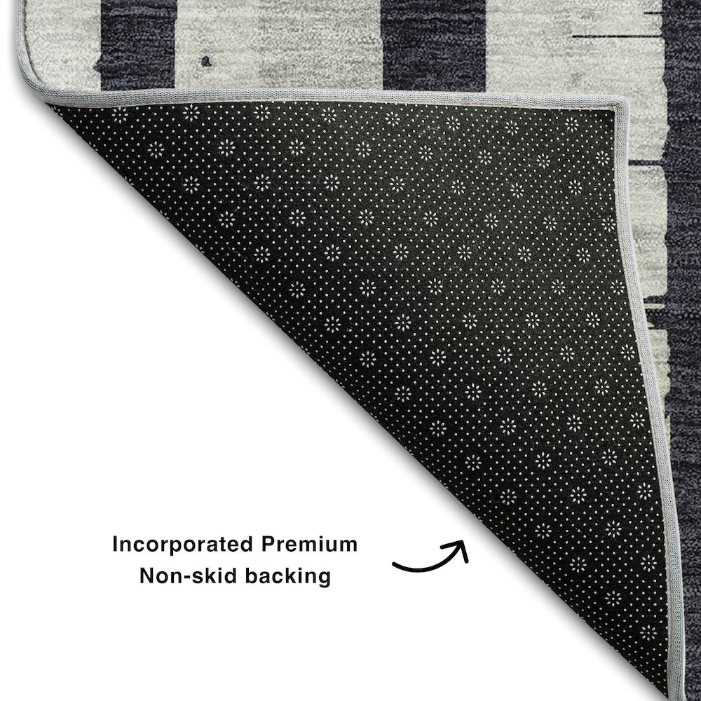 Premium Machine Washable Mayfield AMF872 Black 1'8" x 2'6" Rug. Picture 2