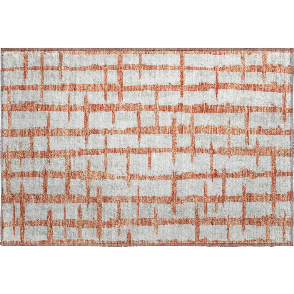 Premium Machine Washable Mayfield AMF872 Coral 1'8" x 2'6" Rug. Picture 1
