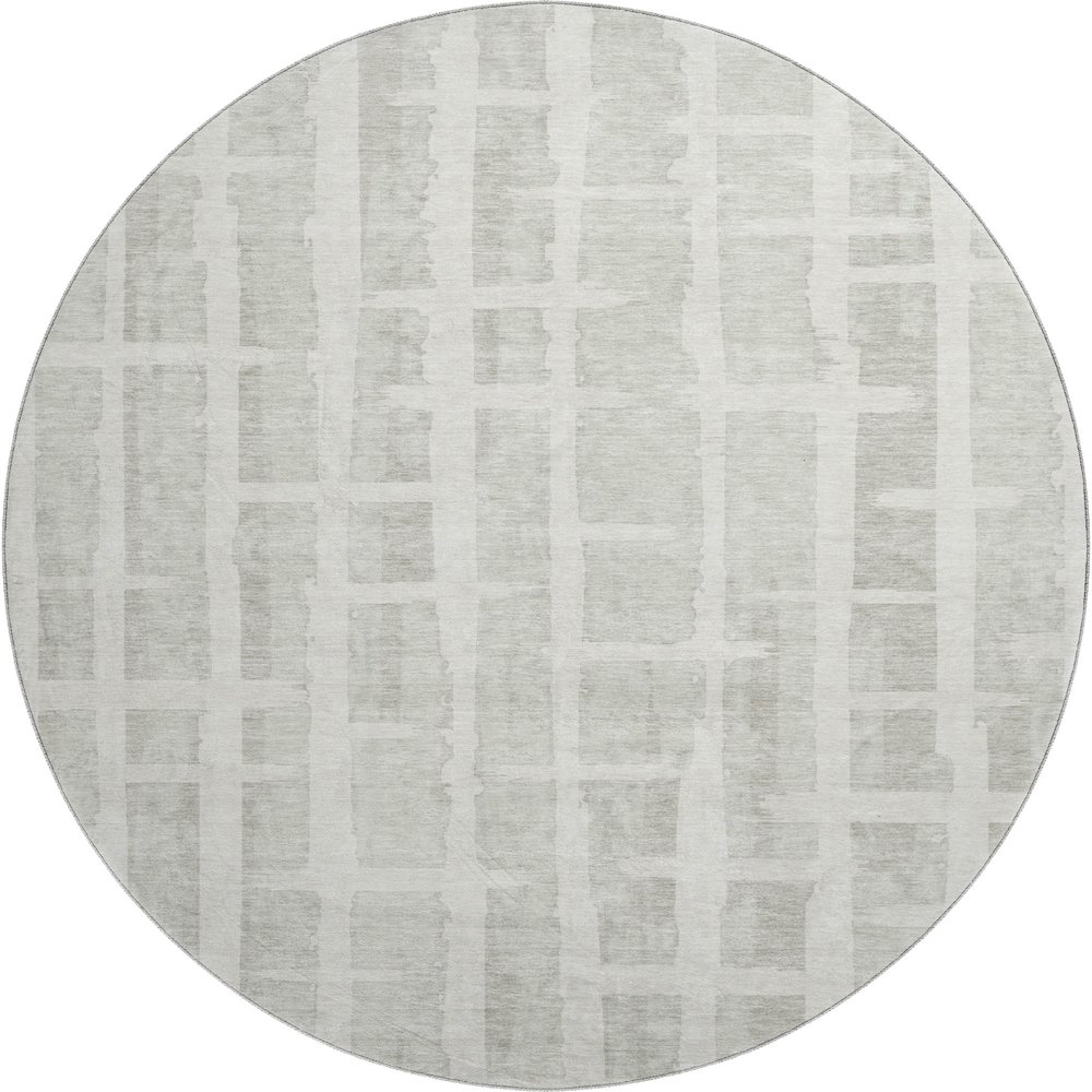 Premium Machine Washable Mayfield AMF872 Ivory 8' x 8' Round Rug. Picture 1