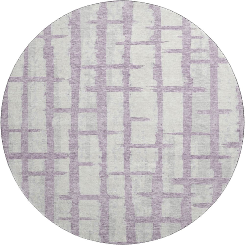 Premium Machine Washable Mayfield AMF872 Lavender 8' x 8' Round Rug. Picture 1