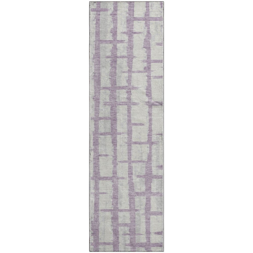 Premium Machine Washable Mayfield AMF872 Lavender 2'3" x 7'6" Runner Rug. Picture 1