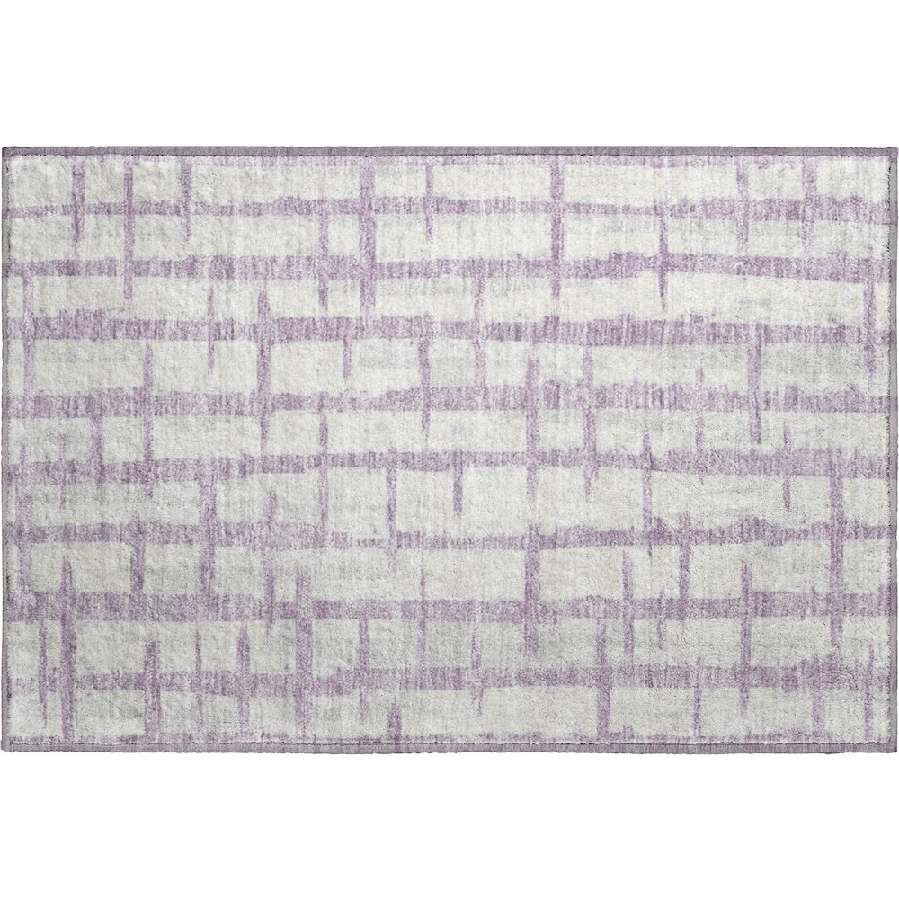 Premium Machine Washable Mayfield AMF872 Lavender 1'8" x 2'6" Rug. Picture 1