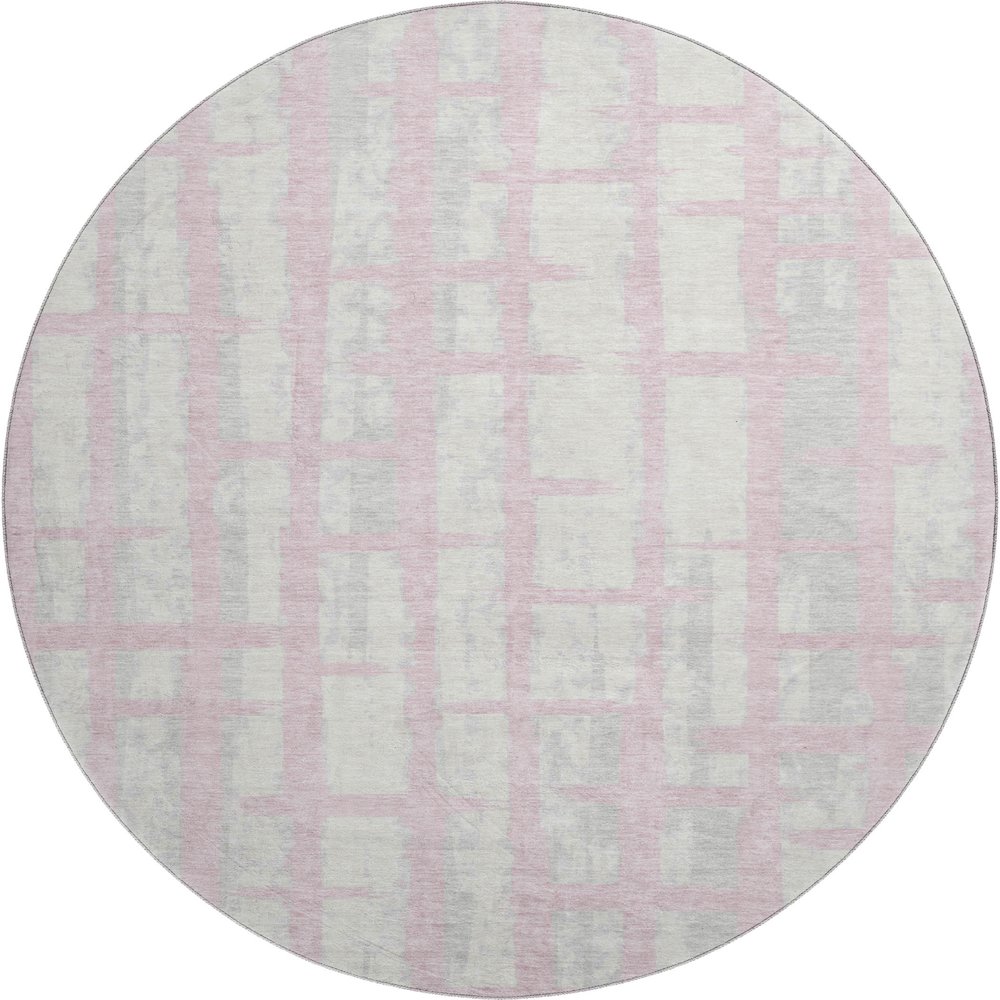 Premium Machine Washable Mayfield AMF872 Pink 8' x 8' Round Rug. Picture 1