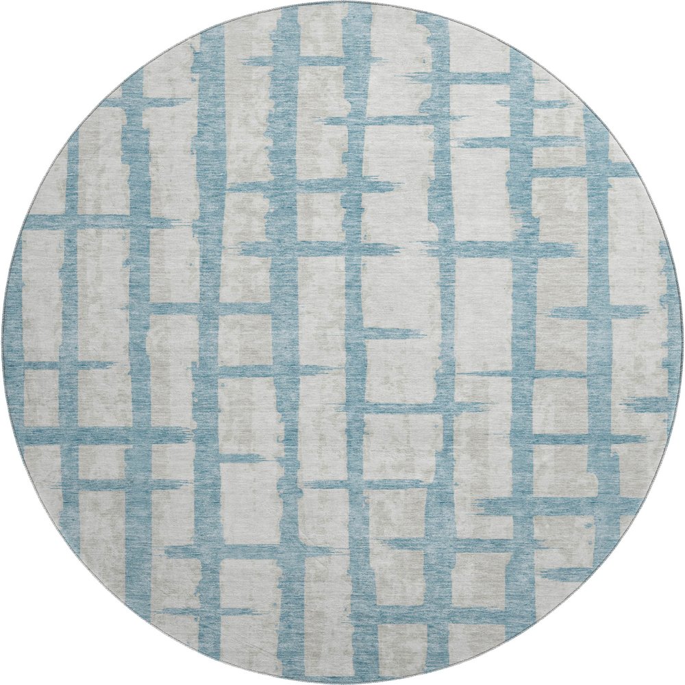 Premium Machine Washable Mayfield AMF872 Sky 8' x 8' Round Rug. Picture 1