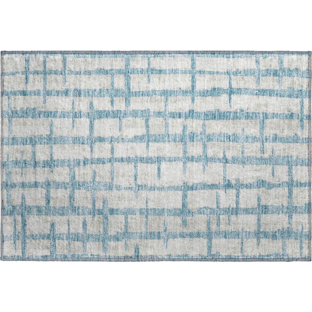 Premium Machine Washable Mayfield AMF872 Sky 1'8" x 2'6" Rug. Picture 1