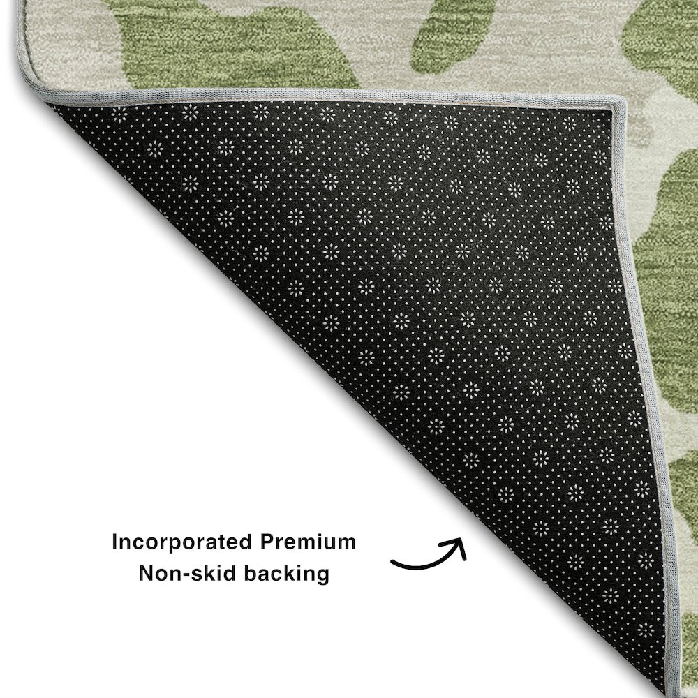 Premium Machine Washable Mayfield AMF873 Green 1'8" x 2'6" Rug. Picture 2