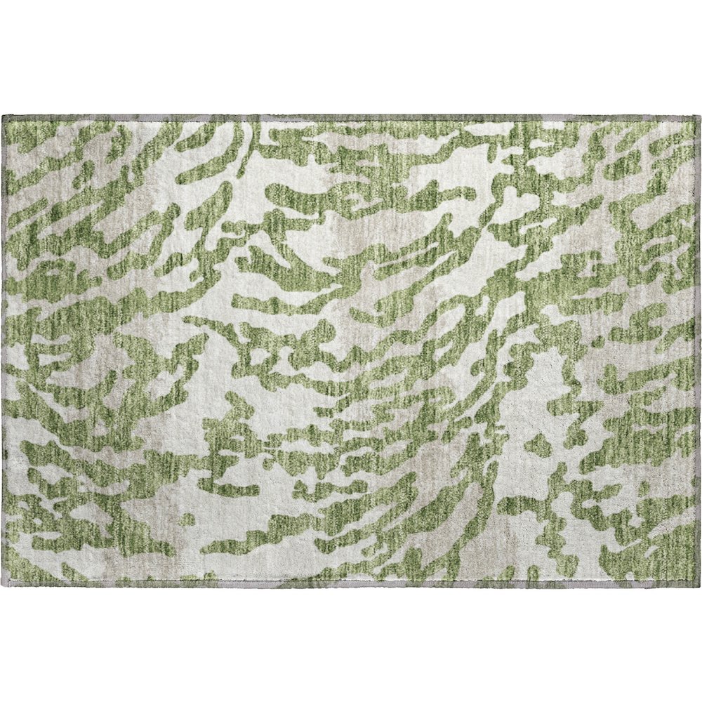 Premium Machine Washable Mayfield AMF873 Green 1'8" x 2'6" Rug. Picture 1