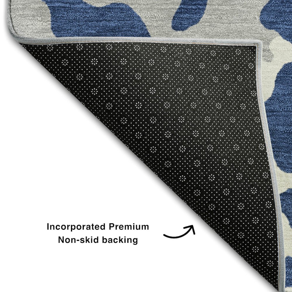 Premium Machine Washable Mayfield AMF873 Navy 1'8" x 2'6" Rug. Picture 2