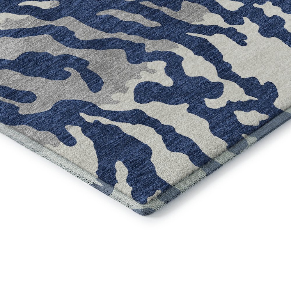 Premium Machine Washable Mayfield AMF873 Navy 1'8" x 2'6" Rug. Picture 3