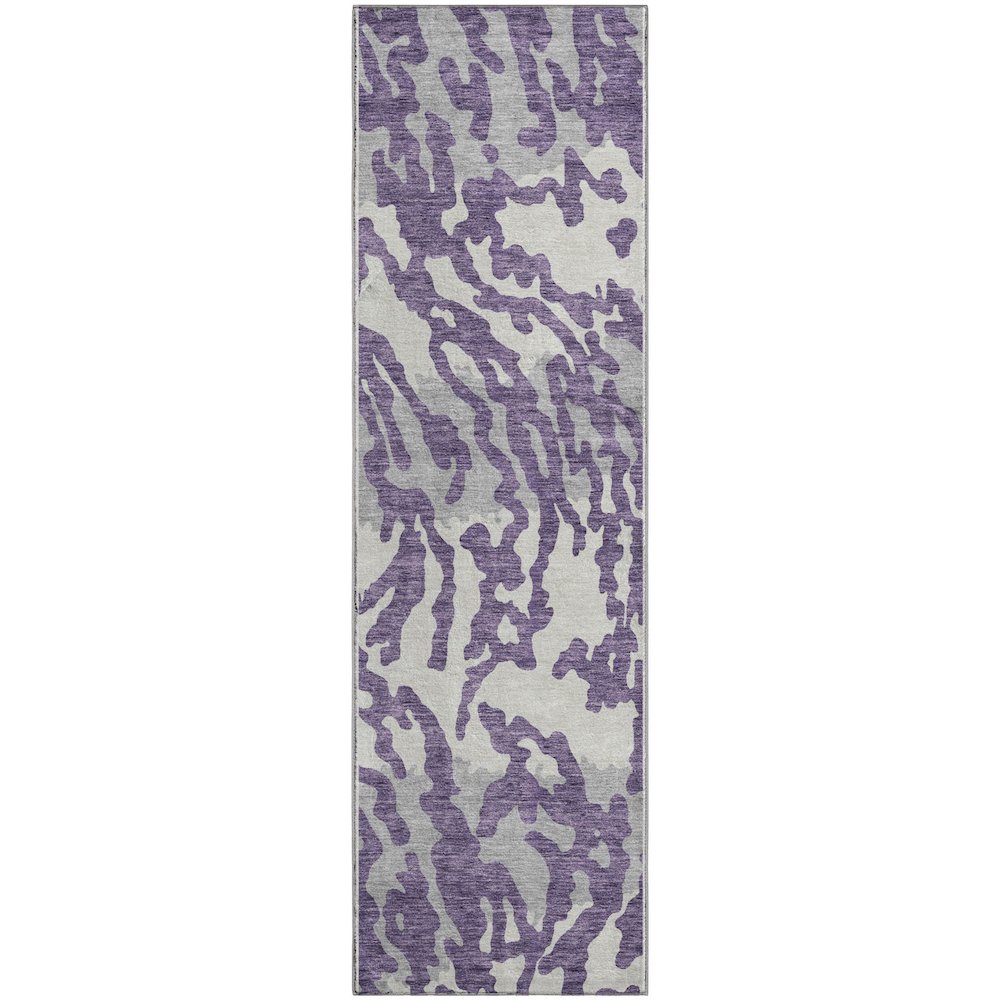 Premium Machine Washable Mayfield AMF873 Purple 2'3" x 7'6" Runner Rug. Picture 1
