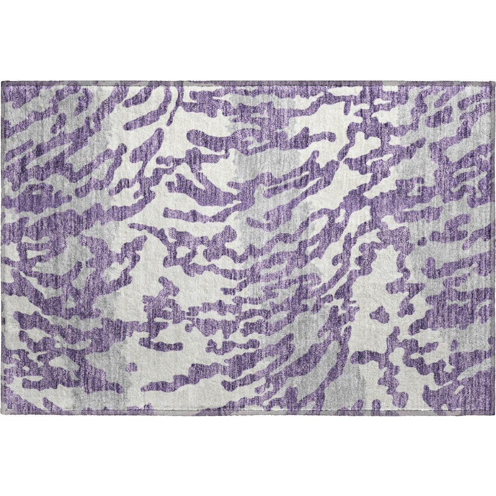 Premium Machine Washable Mayfield AMF873 Purple 1'8" x 2'6" Rug. Picture 1