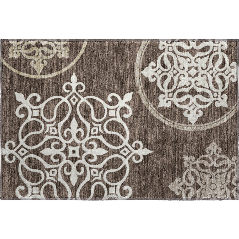Premium Machine Washable Mayfield AMF874 Chocolate 1'8" x 2'6" Rug. Picture 1