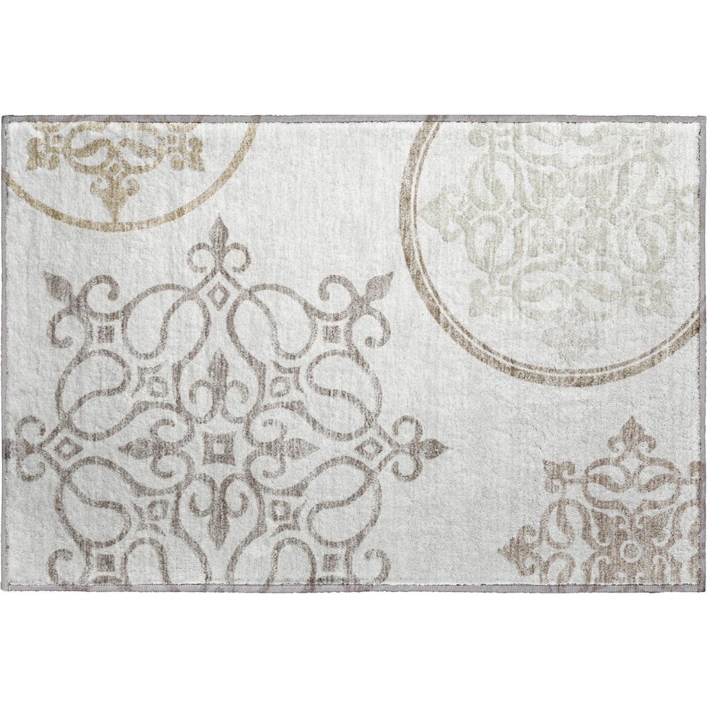 Premium Machine Washable Mayfield AMF874 Ivory 1'8" x 2'6" Rug. Picture 1